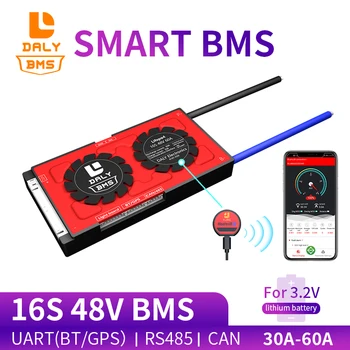 Daly 3.2 v 18650 smart BMS 16S 48V 30A 40A 60A Bluetooth 485 to USB device NTC UART software togther Lion LiFepo4 Battery BMS