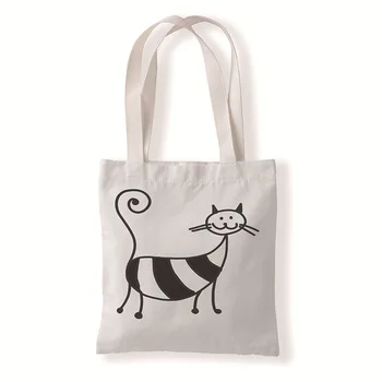 Damska torba na ramię Cute Cat Print torby casual torba o dużej pojemności Shopper Bag All-match damska tania wysyłka