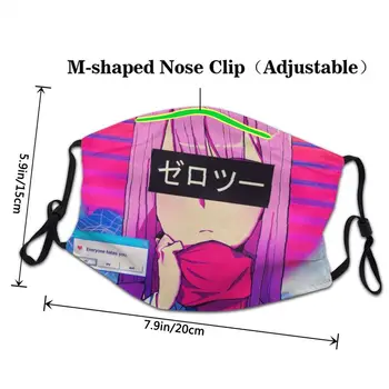 Darling In The Franxx Non-Disposable Mouth Face Mask Unisex Vaporwave Aesthetic Zero Two Mask Protection Cover Respirator Муфель