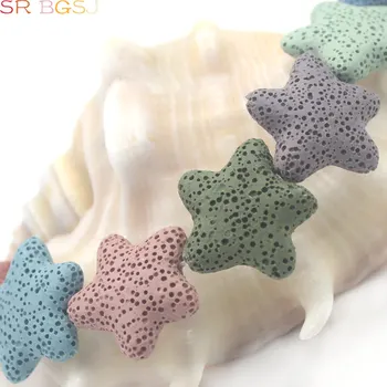 Darmowa wysyłka 20 mm 25 mm duża gwiazda kształt kolorowe lawy wielobarwne koraliki kolorowe lawy temat DIY koraliki 15