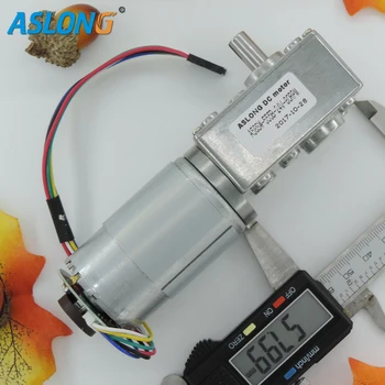 Darmowa wysyłka Self-lock Mini DC Worm reducer Hall Sensor 555 dc worm gear box encoder motor 24v 16rpm to 470rpm A58SW-555B