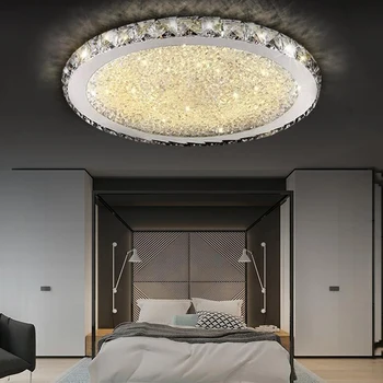 Darmowa wysyłka moda luksusowy okrągły led Crystal lampa sufitowa ultra-cienki 6 cm do salonu