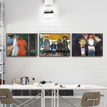 Dekoracje Do Domu Sztuki Ścienne Obrazy Do Salonu Plakat Druk Płótno Malarstwo Norweski Edward Munch Rysunek Malarstwo 4