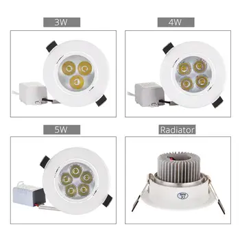 Dimmable LED Downlight 3W 4W 5W Spot LED AC110V 220V Sandy Silver White Black Body House naturalnego światła ciepły biały