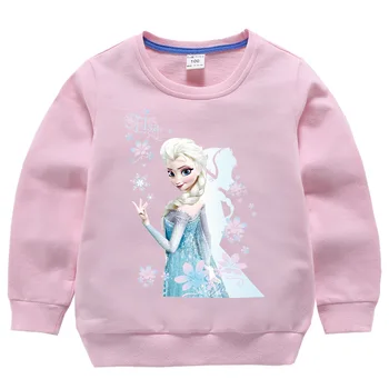 Disney Frozen Elsa dla dzieci sweter wiosna jesień top sweter z długim rękawem dla chłopców dziewcząt bawełna odzież Hooody