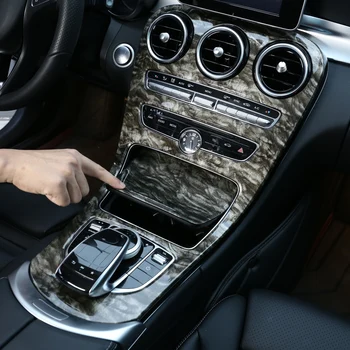 Dla Mercedes Benz C Class W205 GLC X253 Carbon Fiber Color Car Sticker ABS Center Console Panel Decoration Cover Trim