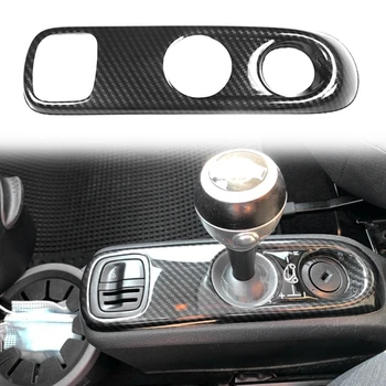 Dla Mercedes-Benz Smart 451 Fortwo Carbon Fiber ABS Car Gear Shift Knob Panel Frame Cover Trim Car Styling