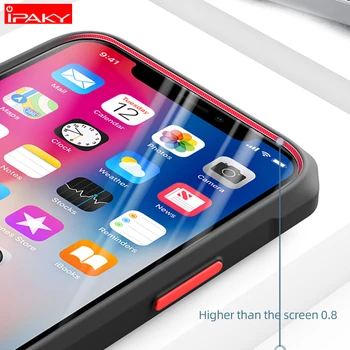 Dla iPhone 12 Case IPAKY kolorowe przyciski Silikon akrylowy hybryda dla iPhone 12 Mini przezroczyste etui do iPhone 12 Pro MAX Case