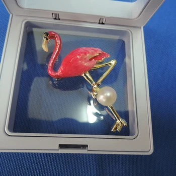 Dobre opakowanie wysokiej jakości flamingo broszka , natura słodkowodne perły broszka -bardzo moda wysokiej jakości
