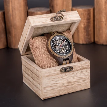 Drewniane zegarki mechaniczne dla kobiet wodoodporny Uhren Herren Luxusmarke Auto zegarek panie Mon Montre Femme
