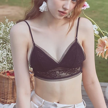 Duża plecy lato koronki Bralette bezprzewodowy miękki Brallete oparcia seksowny biustonosz crop top niewiem strój topy seksowna bielizna dla kobiet