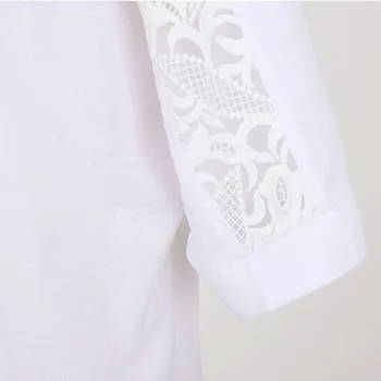 Duży rozmiar 3XL letnie damskie białe bluzki damskie, bluzka damska 2020 Wiosna casual Stójką koszule damskie bluzki Hots T82803A
