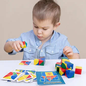 Dzieci kostki kosmiczne myślenie bloki drzewo inteligencja nauka logicznego myślenia geometria przedszkolna, zabawki dla dzieci, prezenty