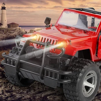 Dźwięk i światło model jeepa wielofunkcyjny ciężarek ręcznie push puzzle dla dzieci edukacyjna zabawka samochód (czerwony)
