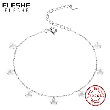 ELESHE w luksusowym stylu bransoletka srebro próby 925 Kryształ Urok bransoletki dla kobiet ślubne, bransoletki i bransoletki Femme Fine Jewelry prezent