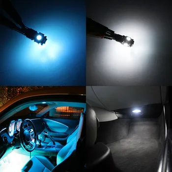 Edislight 16szt White Ice Blue LED Lamp Car Bulb Interior Package Kit dla 1999-2006 Mitsubishi Montero Pajero V60 Map Dome Light