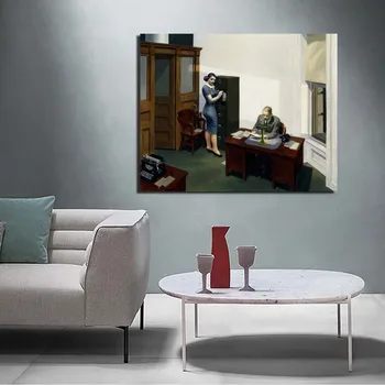 Edward Hopper Biuro W Nocy Ścienne Płótno Malarstwo Sztuka Plakaty Drukuje Nowoczesne Malarstwo Ścienne Obraz Do Salonu Wystrój Domu