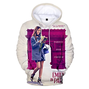 Emily in Paris Kapturem 3D sportowy kostium damska męska bluza z kapturem męska odzież uliczna 2020 amerykański serial odzież plus size