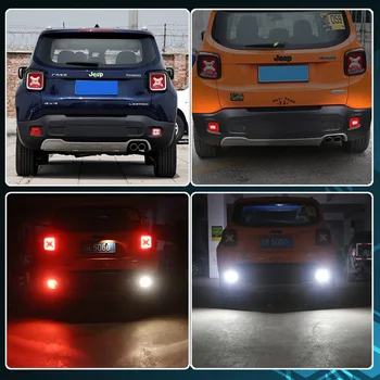 Euro/JDM style czerwony/biały led tylny zderzak reflektory reflektory Przeciwmgielne tylne światła kopii tylnymi światłami do-2019 Jeep Renegade