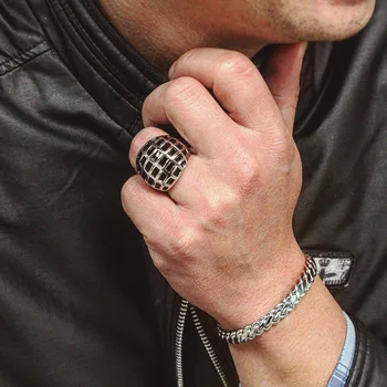 Europejska amerykańska moda retro mina kwadratową twarz pierścień rażące przesada mężczyźni i kobiety pierścień osobowości miłośników pierścień ogon