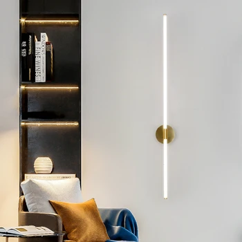 FANPINFANDO Gold Modern LED brief sypialnia gabinet kinkiet prosty nocne twórczy salon domowe kinkiety