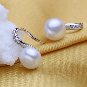FENASY 925 srebro kolczyki pręta naturalne słodkowodne perły kolczyki dla kobiet klasyczny, prosty design kolczyki