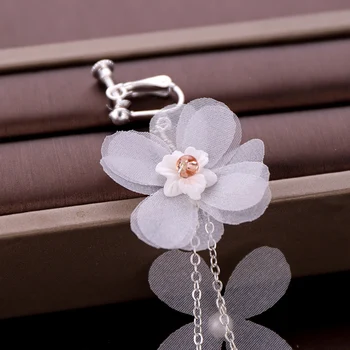 FORSEVEN biała przędza koronki kwiat naszyjnik naszyjnik zestaw kolczyk kobiet nakrycia głowy, naszyjnik ślubne zestawy biżuterii akcesoria ślubne JL