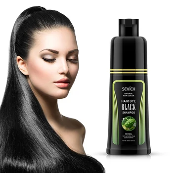Farba do włosów Kolor Czarny szampon pokrywa szary biały włosów dla kobiet, mężczyzn organiczne naturalne roślinne serum stały krem do włosów 250 ml