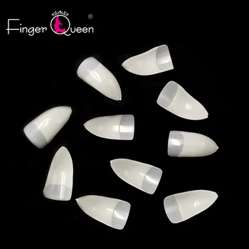 Finger Queen 500 sztuk opakowanie wskazał sztucznych paznokci w kształcie orła ultra-cienki Orli pazur sztuczne końcówki paznokci naturalny końcówka akryl