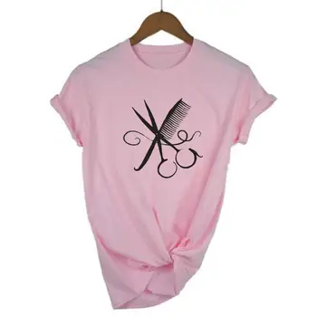 Fryzjer Narzędzia Drukowania Damska Koszulka Hipster Harajuku T-Shirt Z Krótkim Rękawem Femme Letnie Codzienne T-Shirty Damskie Bluzy Camiseta Mujer