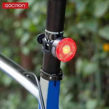 GACIRON Smart Warning Light Bicycle lampa tylna zespolona 10 lumenów USB Akumulator lampa tylna rower bezpieczeństwo jazda na Rowerze rower lampy, akcesoria