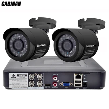 GADINAN 4CH AHD DVR Security CCTV System with 2PCS 2MP 1080P Optional CCTV Camera Wodoodporny Camera Video Surveillance Kit