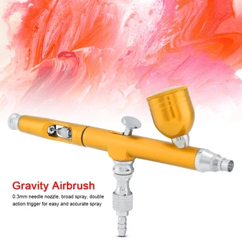 Gravity Feed Dual-Action Airbrush Spray Gun Kit Trigger Spray Gun For Art Craft Model Paint Spraying Hobby 0.3 MM 7CC Airbrush