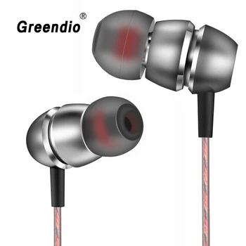 Greendio 3,5 mm w kłos słuchawki dynamiczne napęd HIFI Earbud bass DJ metalowy głośnik stereo dźwięk przestrzenny GD1 wytrzymałe słuchawki