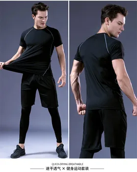 Gym Shirt Men Fitness Workout Compression Shirt Quick Dry Running T-Shirt elastyczna odzież sportowa koszykówka ropa deportiva