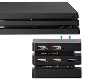H 5 Port USB hub 1 USB 3.0 4*USB 2.0 USB Expansion Adapter dla Playstation 4 PS4 Pro