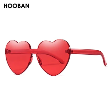 HOOBAN nowe okulary w kształcie serca kobiety marka projektant moda cukierków kolor okulary damskie miłość odcień dziewczyny punkty