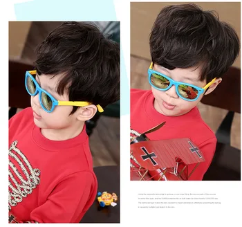 HOOLDW New Kids Sun Glasses Girls Boys Children Polarized Colorful Lens okulary TR90 silikonowe elastyczne dziecięce okulary UV400