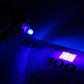 HUSUYUHU SISI opakowanie 10 arkuszy mini UV Blacklight latarka brelok Latarka światło lampy