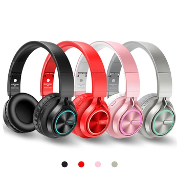 Hi-Fi Bass Opcje zestaw słuchawkowy stereo,słuchawki bezprzewodowe Bluetooth 4.1 z obsługą mikrofonu TF karta, różowe złoto słuchawki dla dziewczyn