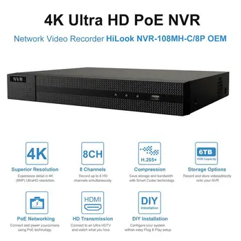 Hikvision OEM 8CH 4K NVR 4/6/8pcs 4K IP Camera POE IP Security System Kit Indoor/Outdoor CCTV Video Surveillance 2.8 mm P2P