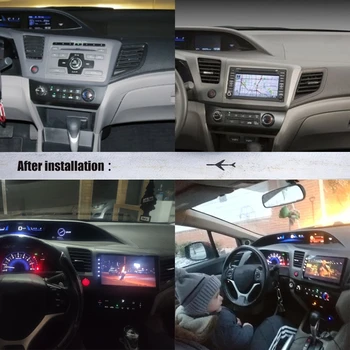 Honda Civic 2011 2012 2013 - samochodowy odtwarzacz multimedialny stereo z systemem Android PX6 radio audio nawigacja GPS głowicy 360 kamera
