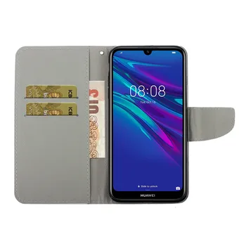 Honor 8S skórzany pokrowiec dla Coque Huawei Honor 8S Case Huawei Y5 2019 AMN-LX1 LX2 LX3 LX9 Y 5 Y52019 etui flip wallet etui