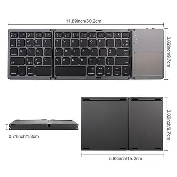 IBen Portable Mini Folding Keyboard składana Клавая touchpad klawiatura dla IOS/Android/Windows ipad Bluetooth klawiatura bezprzewodowa