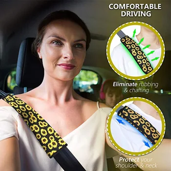 INSTANTARTS Custom Design/Logo/Name/Text Car Seat Belt Pad Cover 2-Pack Soft Car Safety Seat Belt Strap ramieniową nakładka dla dorosłych