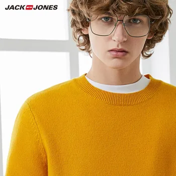 JackJones męski czysty kolor kolorowy wełniany sweter z okrągłym dekoltem sweter z dzianiny| 219424506