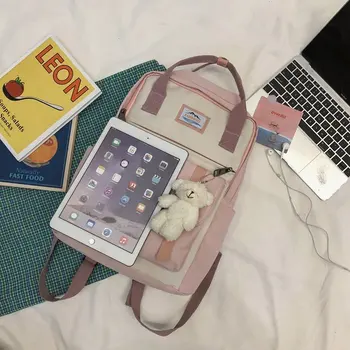 Japonia Korea plecak kobiety o dużej pojemności szkolny plecak Torba plecak dla dziewczyn moda patchwork grzejnego laptopa torby podróżne