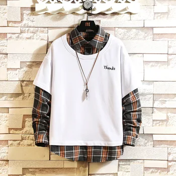 Japoński styl casual, O-neck 2020 bluza męska gruba polarowa w stylu hip-hop High-odzież uliczna