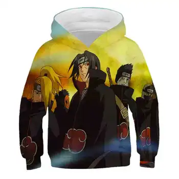 Japońskie anime naruto sasuke Boys Girls Sweatshirt Dzieci Hoodies Print 3D bluzy jesień zima swetry odzież Dziecięca