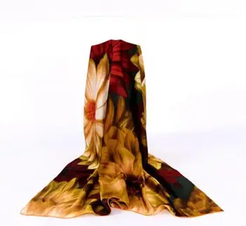 Jedwab kwiatowy szalik miękki jedwabny szal dla kobiet wysokiej jakości
